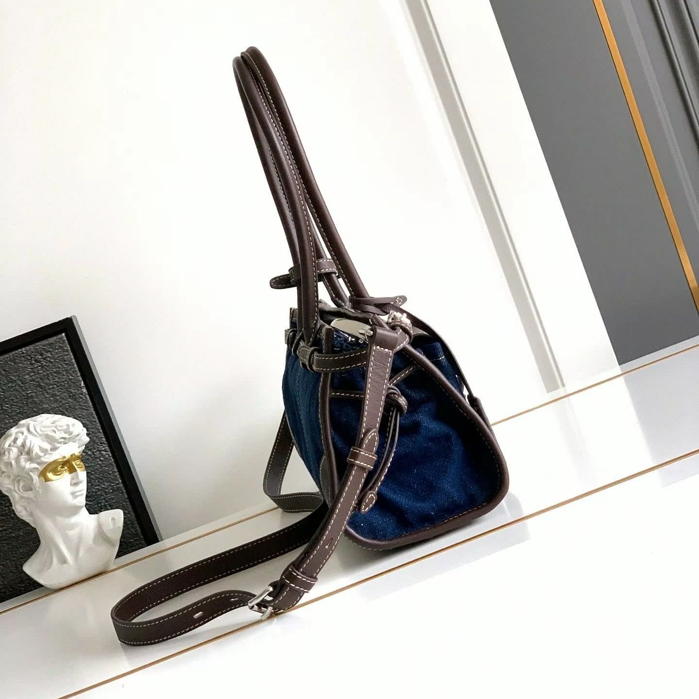 Luxury Bags Denim - Borsa Mini Boston in Denim e