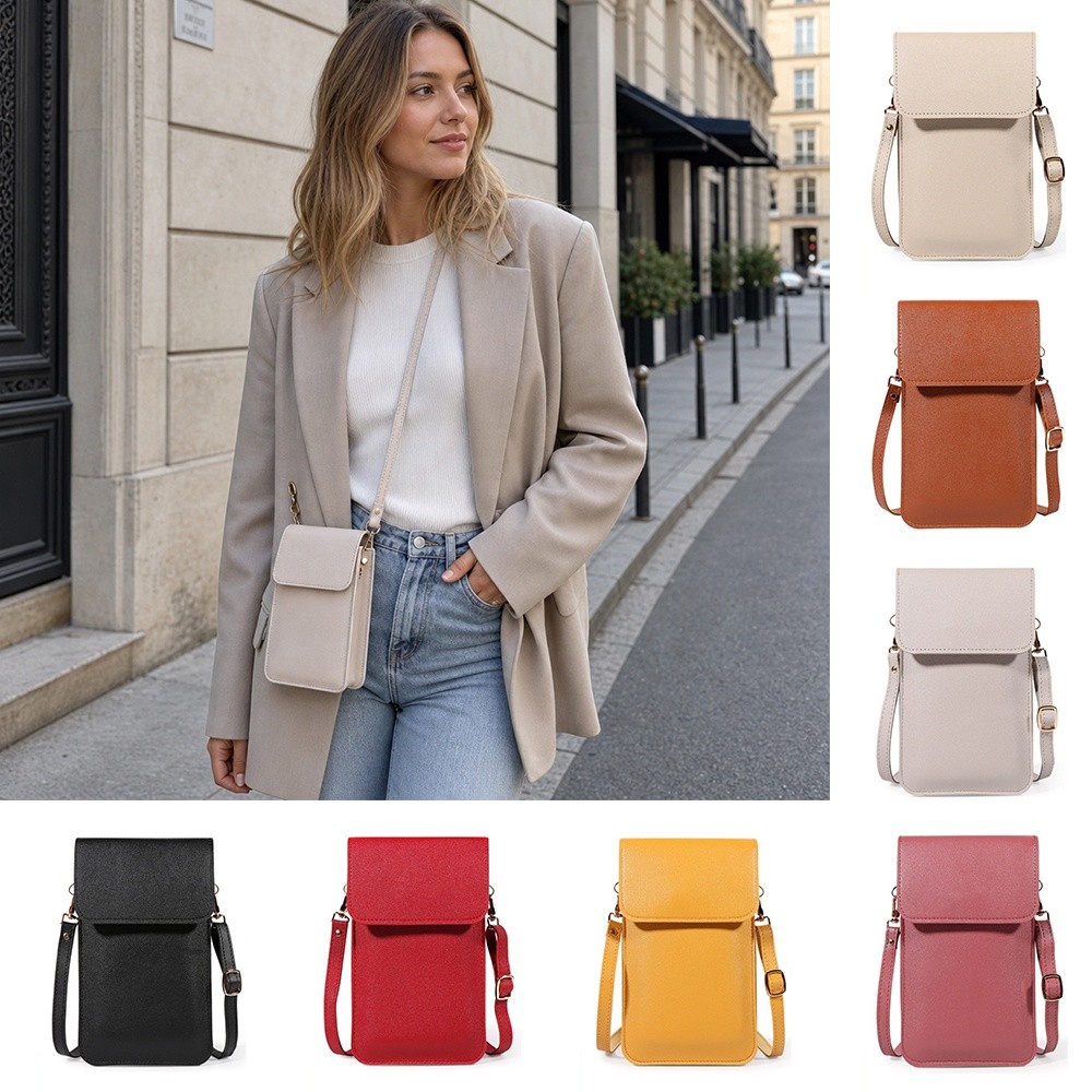 Accordion Wallet Zip - Borsa per telefono con touch screen