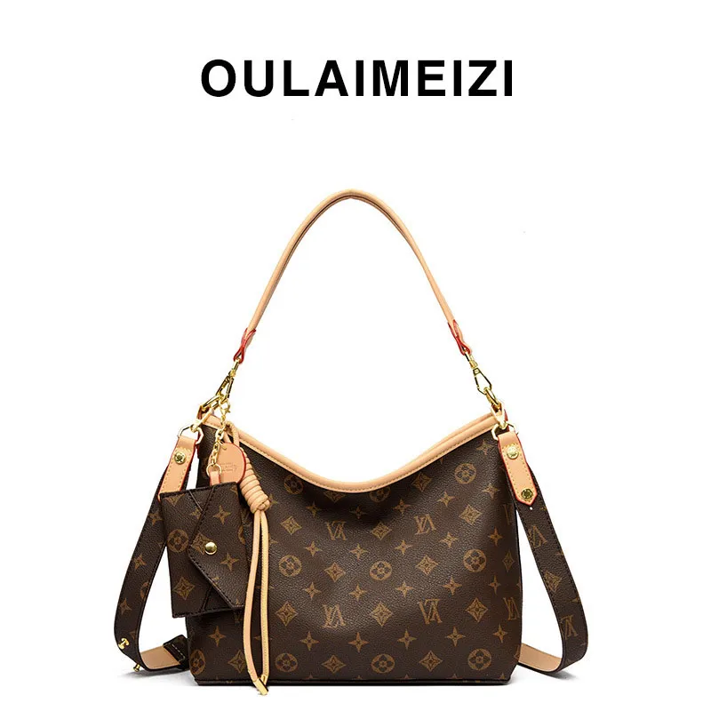 Tote Bag Leather Monogram - Borsa Designer Leggera Vintage in Tela